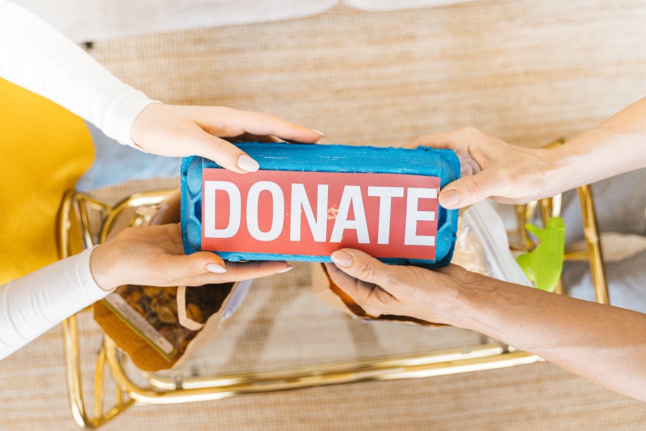 Donor making a charitable contribution to a verified nonprofit organization